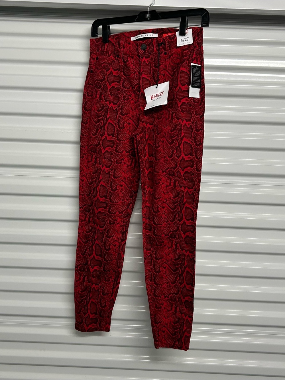 Hi-Rise Red Snake Print Men’s Pants